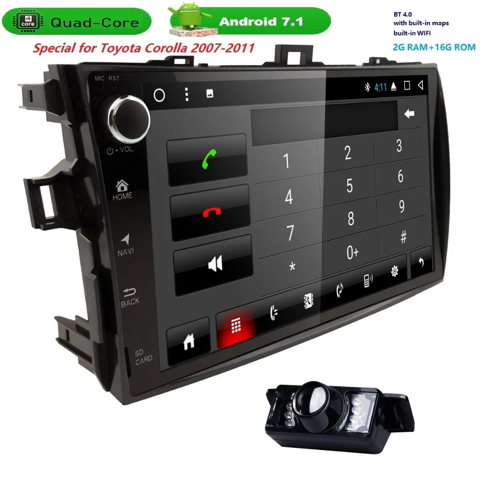 Cheap 9"2 din car radio Android 7.1 Car Multimedia player For Toyota corolla 2007 2008 2009 2010 2011 head unit 2GB in dash gps video 1