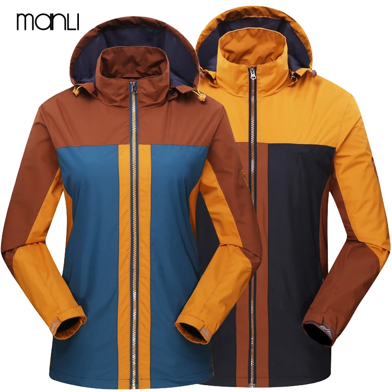 

MANLI Men Spring Summer Outdoor Sports Brand Waterproof Rain Coat Hiking Clothing Female Windproof Soft Shell Fleece Jackets
