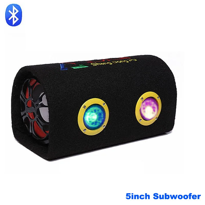 Car Motorcycle Bluetooth Active Speaker Subwoofer 5inch 12V 220V With Two Tweeters FM Home