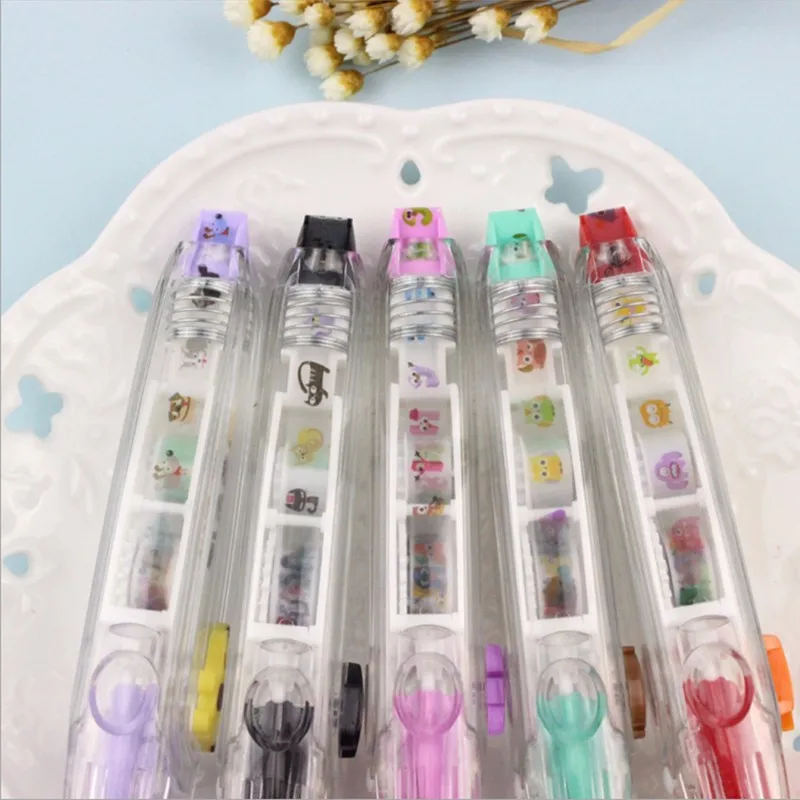 Bonito dos Desenhos Decorativo para as Crianças da Escola Fita Corretiva Papelaria Coréia Animados Kawaii Colorido Laço Diy 5 Fitas de correção