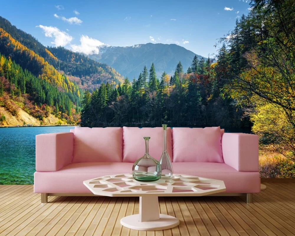 landscape photo in living room