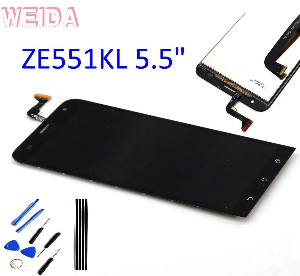 

For Asus ZenFone 2 Laser ZE551KL LCD Display Touch Screen Digitizer Assembly Z00TD 5.5 inch 1920x1080 Display With Adhesive Tool
