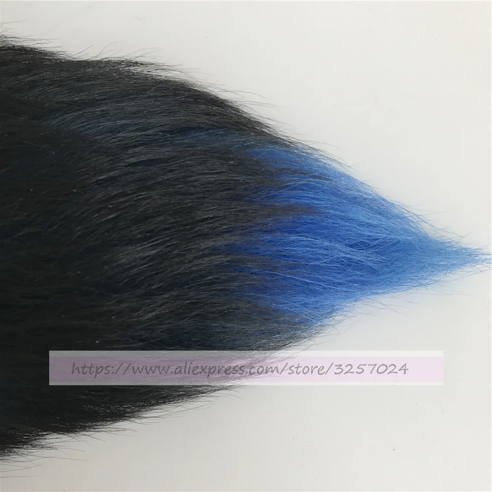 Анальная пробка Magicfur Blue/Black анальная из натурального Лисьего меха интимные