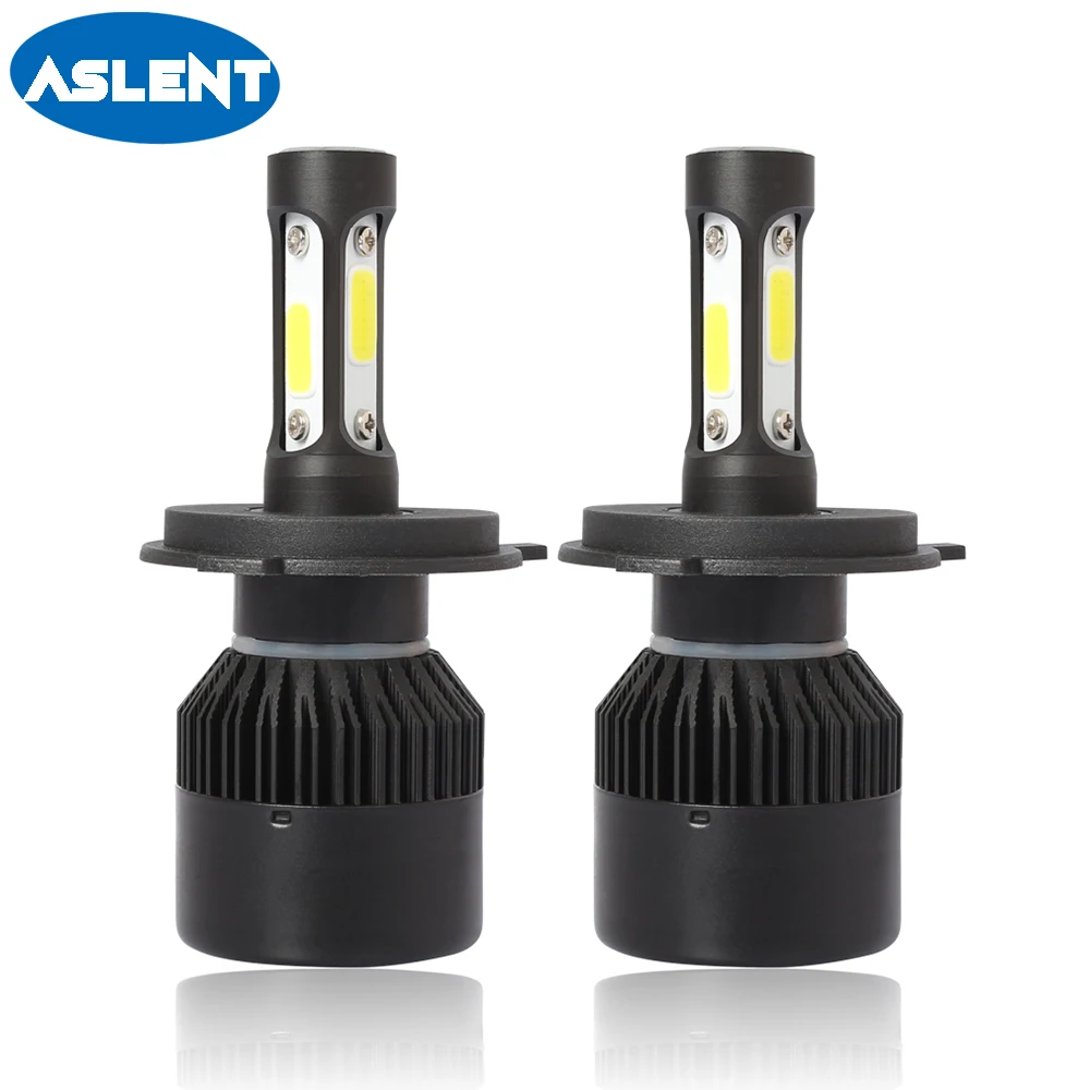 Goedkoop Aslent 72 w COB Chips H4 H7 LED Auto Koplampen H11 H1 H3 9005 9006 Hi Lo Beam 8000lm 6500 k Auto Koplamp Mistlamp DC12v 24 v
