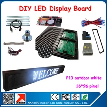 3pcs p10 white led modules display indicator board programmable moving message led sign 16*96 pixel diy kits