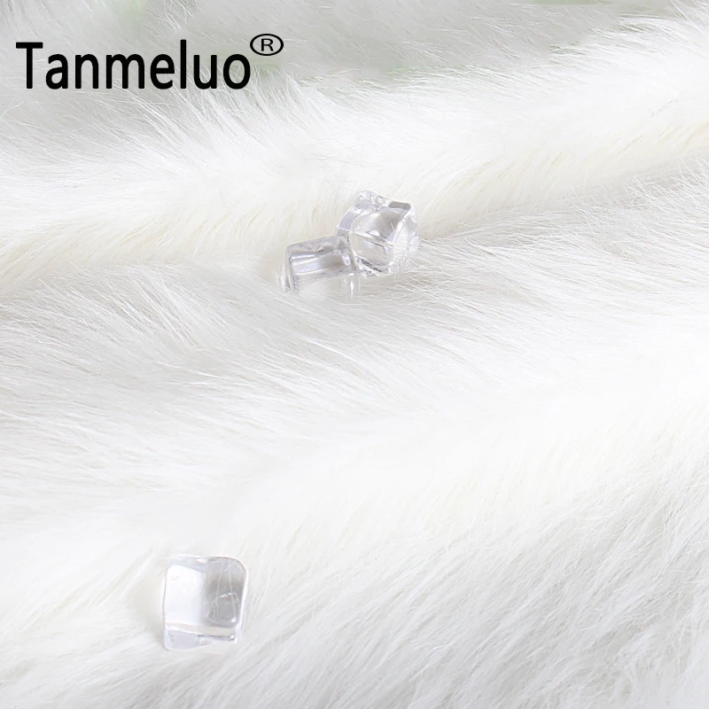 

Black pink 7cm plush faux fur fabric long pile solid white fur fabric for sewing counter Jewelry Display background Photography