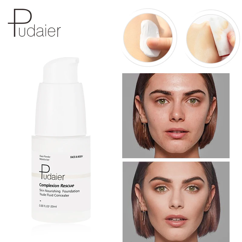Pudaier 25ml Magic Temperature Color Changing Liquid Foundation Concealer Full Coverage Long Lasting Makeup Skin Tone Make Up