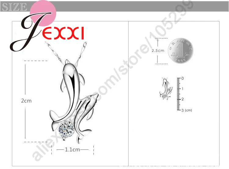 Маленький милый Дельфин танец 925 пробы с двумя цветами Австралийский кристалл кулон ожерелье для женщин ювелирные изделия подарок