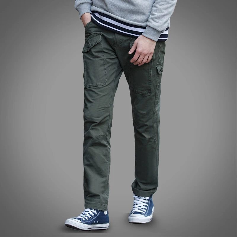 Men Pants Casual Multi Pocket Pants Cotton Trousers Fashion Causal ...