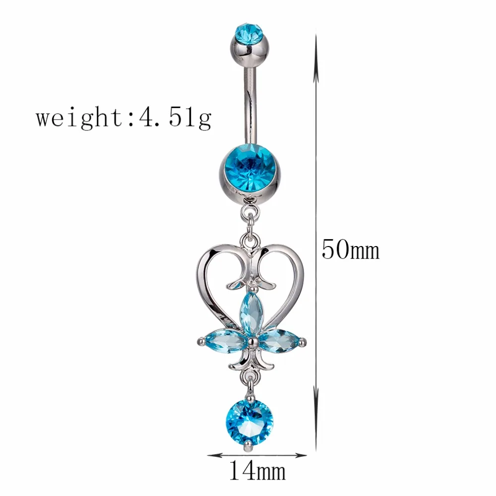 2019 новый роскошный Циркон пупок пирсинг длинные присинг для тела Crystal Bell Nombril