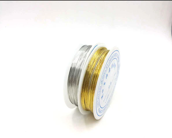 

0.25/0.3/0.4/0.5/0.6/0.7/0.8/1mm 1 Roll Alloy Cord Silver Craft Beads Rope Copper Wires Beading Wire