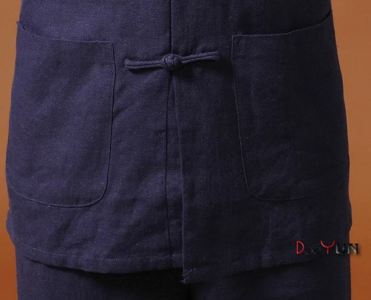 Новая мода синий китайский мужской костюм Кунг Фу хлопок белье Тай Чи винтажная одежда на пуговицах M L XL XXL XXXL