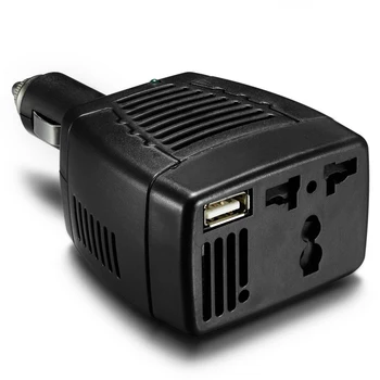 

150W 12V DC to 110/220V AC + USB 5V Car Power Inverter Charger Adapter Black