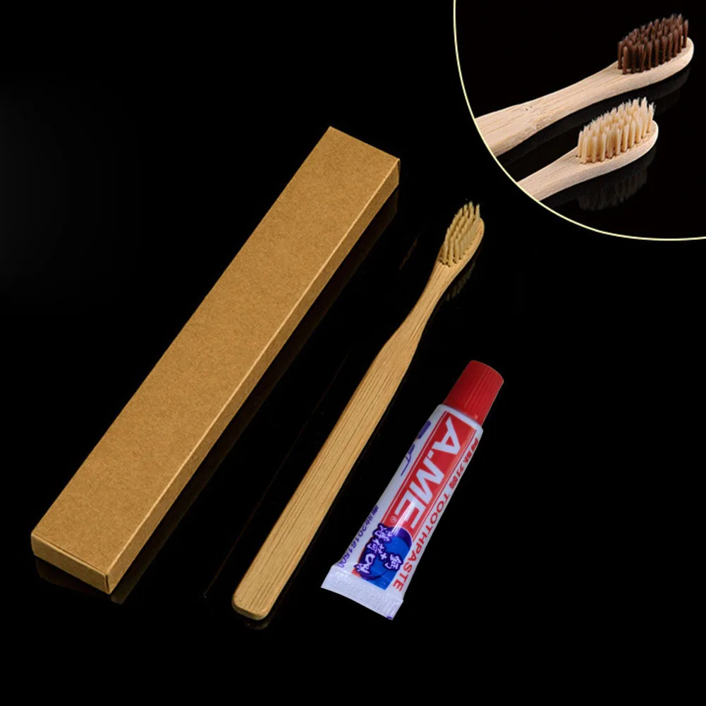 6 комплектов одноразовая мягкая щетина бамбуковая ручка зубная паста для ухода за полостью рта