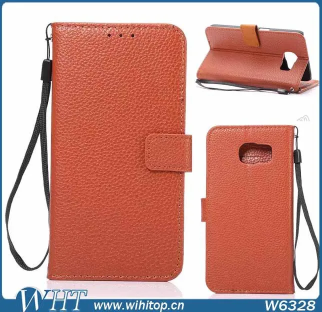 Caso Litchi Padr o Leather Flip Com Stand Holder E Cart o Slot Para 