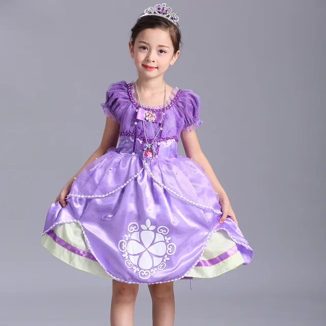 2016 princess costume kids for girls children sophia baby cosplay sofia ...