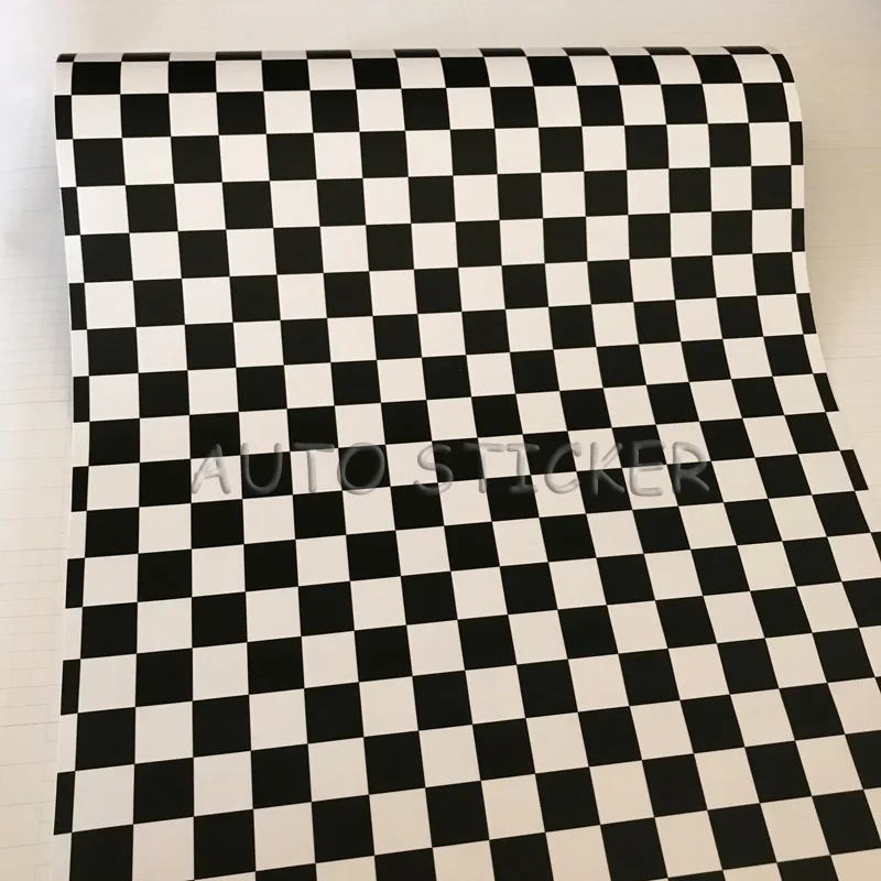 Black White Check Grid Chequered Camo Vinyl 2