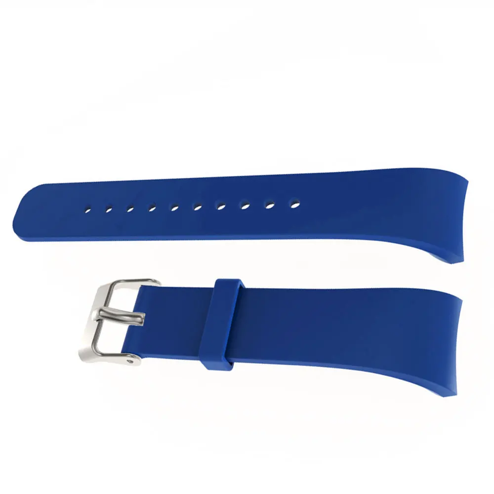 Модные Ремешки для часов роскошный силиконовый для часов сменный ремешок для samsung gear Fit 2 SM-R360 спортивные ремешки для часов - Цвет: Deep blue