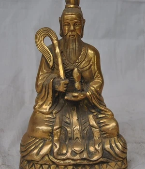 

7" chinese china Folk Myth Taoism God brass bronze Taishanglaojun Buddha Statue