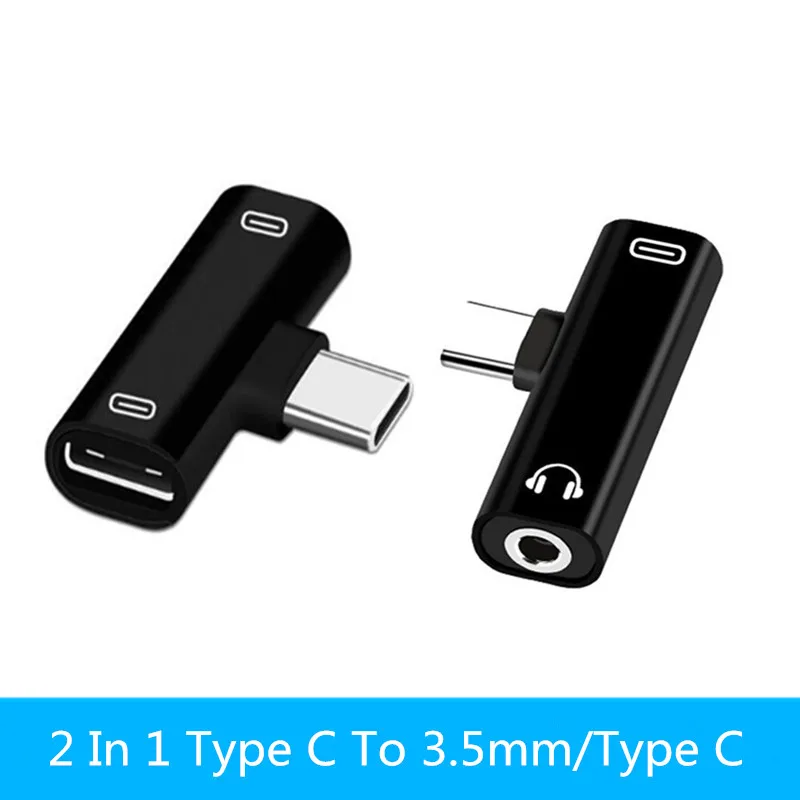 2 в 1 Тип C до 3 5 мм разъем для наушников зарядный конвертер USB Type аудио адаптер
