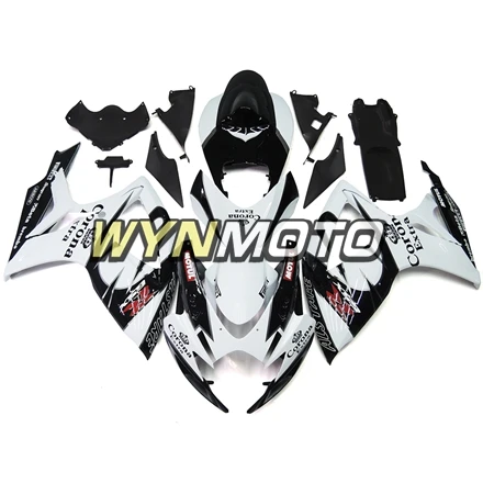 Полный плоский в черно-белую полоску комплект для SUZUKI GSXR600 750 K6 2006-2007 Кузов ABS Пластик инъекций Новая мотоциклетная обувь обтекатели