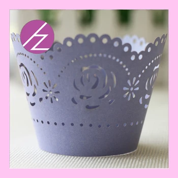 

100pcs/lot Exquisite Laser Cut Carved Cupcake Wrapper Rose Pattern Cupcake Birthday Wedding Party Decorations Free Shipping