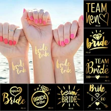 1pc ouro flash equipe noiva flamingo/abacaxi tatuagem temporária festa de casamento decoração hen party suprimentos foto adereços 40 projetos novo