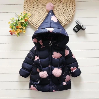 

2019 children girls outerwear baby girls cotton Hooded Winter Jacket Kids Coat kids warm clothing Girls Down & Parkas