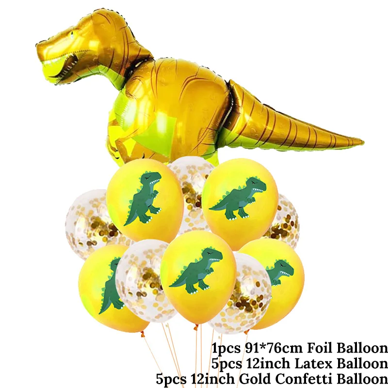 Динозавр на день рождения Сделай Сам гирлянда счастливые Баннеры для дня рождения рык динозавр вечерние воздушные шары Дикие один 1-я вечеринка для мальчика день рождение украшения - Цвет: 15pcs balloon