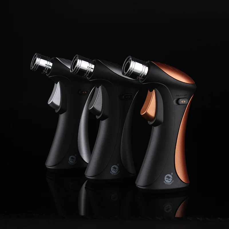Spray Gun Jet Torch Turbo Butane Cigar Lighter Cigarette Accessories Windproof Safety Lock for Child Fire Ignition Burner