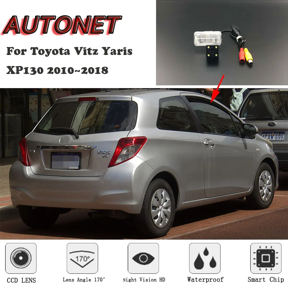 

AUTONET HD Night Vision Backup Rear View camera For Toyota Vitz Yaris XP130 2010~2018 CCD/license plate Camera