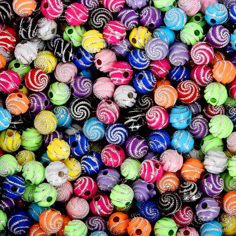 

8mm 100 piece/lot DIY Screw Shiny Acrylic Round Ball Spacer Loose Beads for Bracelet Necklace Jewelry Making