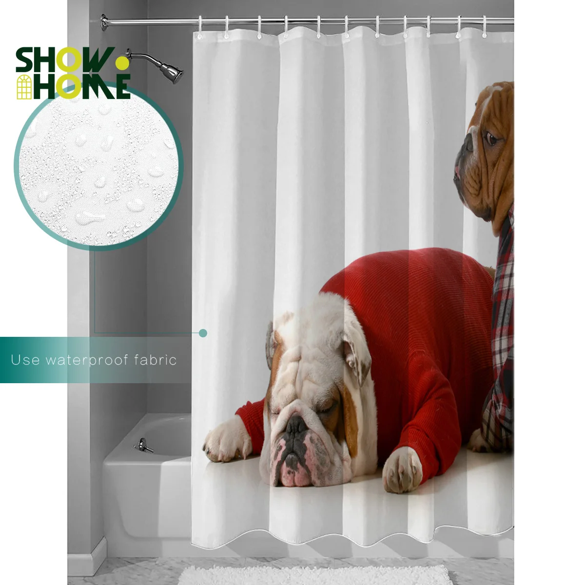 Showhome Bulldog занавески для душа наборы для ванны с коврики для ванной коврик с душевой Шторки для ванной занавес дверные коврики наборы
