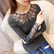Fashion Hollow Out Women Sweaters Knitted Long Sleeve Spring Autumn Lace Patchwork Pullovers Sexy Blusas Mujer Body Top Fashion Hollow Out Women Sweaters Knitted Long Sleeve Spring Autumn Lace Patchwork Pullovers Sexy Blusas Mujer Body Top