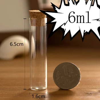 

Free shipping100pcs 6ml Glass Tube with Cork Mini Empty Glass Bottle 6cc Small Glass Cork stoppered Tube Glass Tube