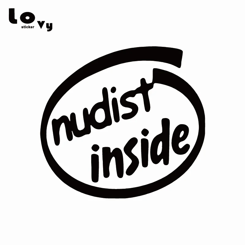 

NUDIST INSIDE Vinyl Car Sticker Funny Warning Mark Car Decal for Car Window Door Body Decoration CR0683