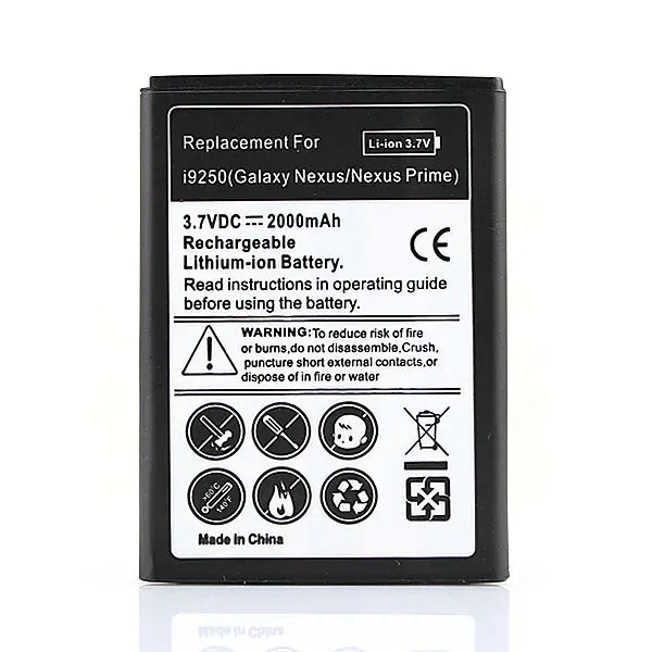 

For Samsung Galaxy Nexus Prime i9250 GT-i9250 Phone 2000mah Replacement Battery Celular Bateria Rechargeable Li-ion Batteria