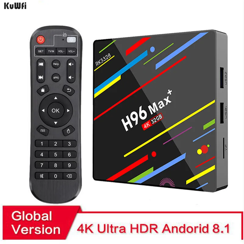 

KuWFi Set Top Box Android 8.1 Smart TV Box 4GB Ram 32GB/64GB Rom Rockchip RK3328 4K H.265 USB3.0 2.4Ghz WiFi IP TV Set Top Box