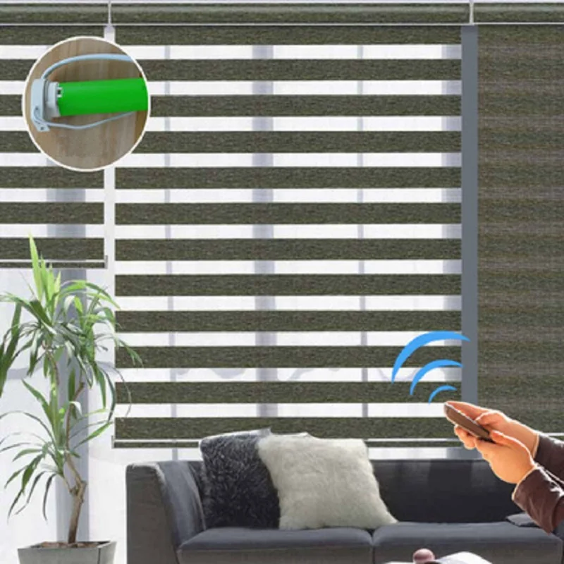 

Customized Motorized Curtains Electric Zebra Roller Blinds For Windows Decoration