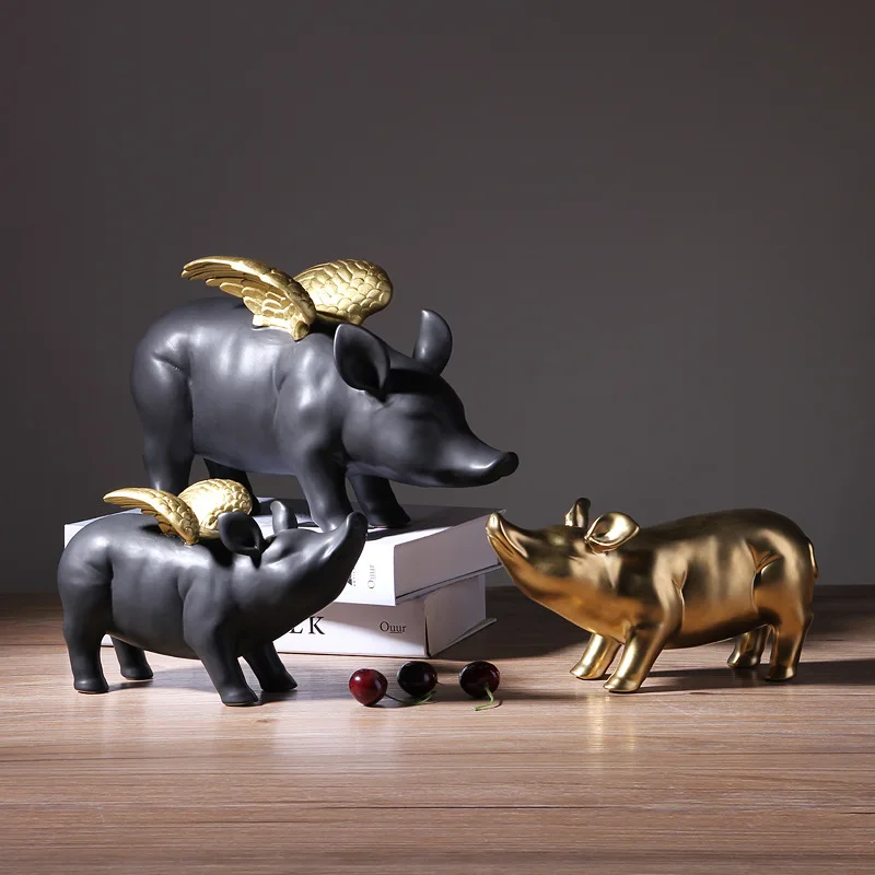

Nordic Year of The Pig Creative Living Room Decoration American Porch TV Cabinet Wine Cabinet Bedroom Hotel Decoration