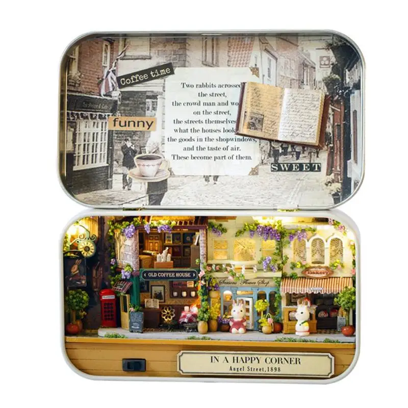 Коробка театральная ностальгическая тема DIY миниатюрная сцена модель деревянная головоломка игрушки - Цвет: 4005