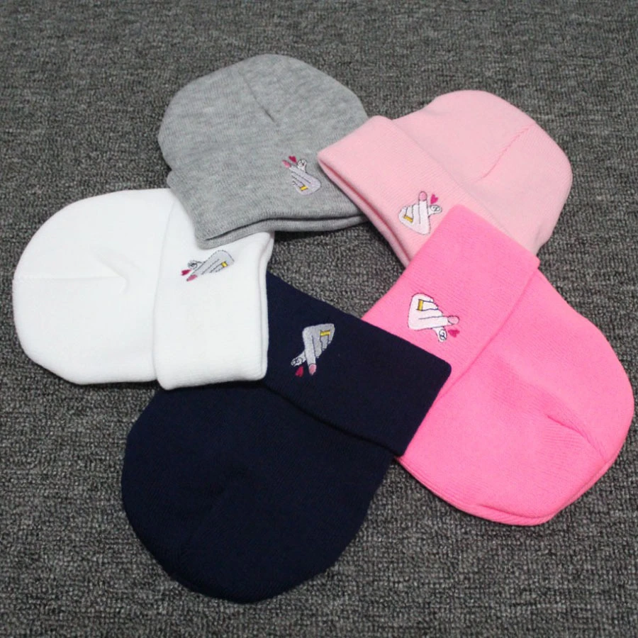 

Fingers Love Womens Beanie Hats Hip Hop Spring Head Knitted Hats For Girls Bone Masculino Feminino Casquette Femme Ice Cap