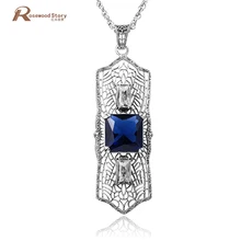 Южнокорейский стиль Романтический дизайн рекламный подарок синий горный хрусталь кулон 925 стерлингового серебра ювелирные изделия