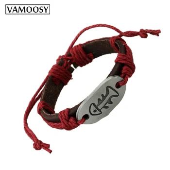 

VAMOOSY New Leather Bracelet Hot Jewelry Fashion Women Men Bracelets Cute Charm Wrap Bracelet for Women Men Fish Pattern Jewelry