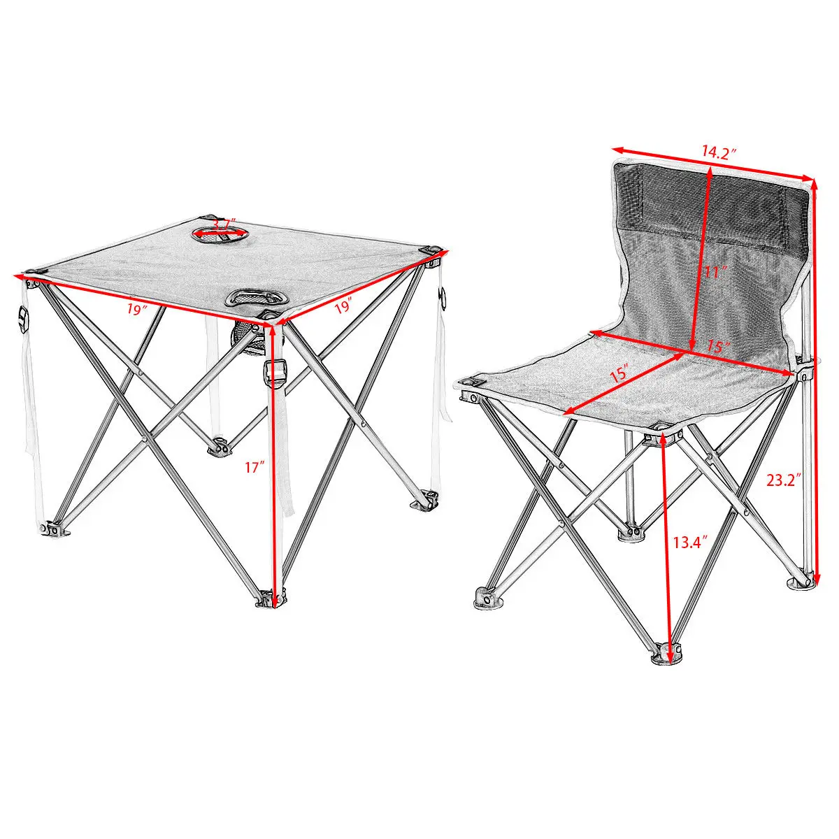 Giantex Portable Outdoor Folding Table Chairs Set Camping Beach Picnic Table with Carrying Bag Outdoor Furniture Set OP3381GN