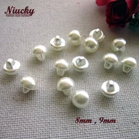Niucky-Shank Mini Imitation Pearl Buttons for Clothing, Wedding Dress Sewing, Decorative Materials, 8mm, 9mm, P0301-010 1