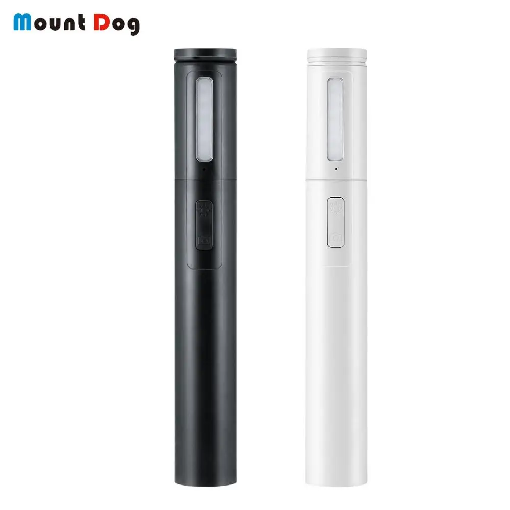 Селфи палка MountDog со светодиодной подсветкой и кнопкой спуска затвора для iOS/Android