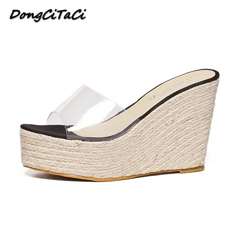 DongCiTaCi 2018 Summer Women Wedges Sandals Shoes Woman Thick bottom...