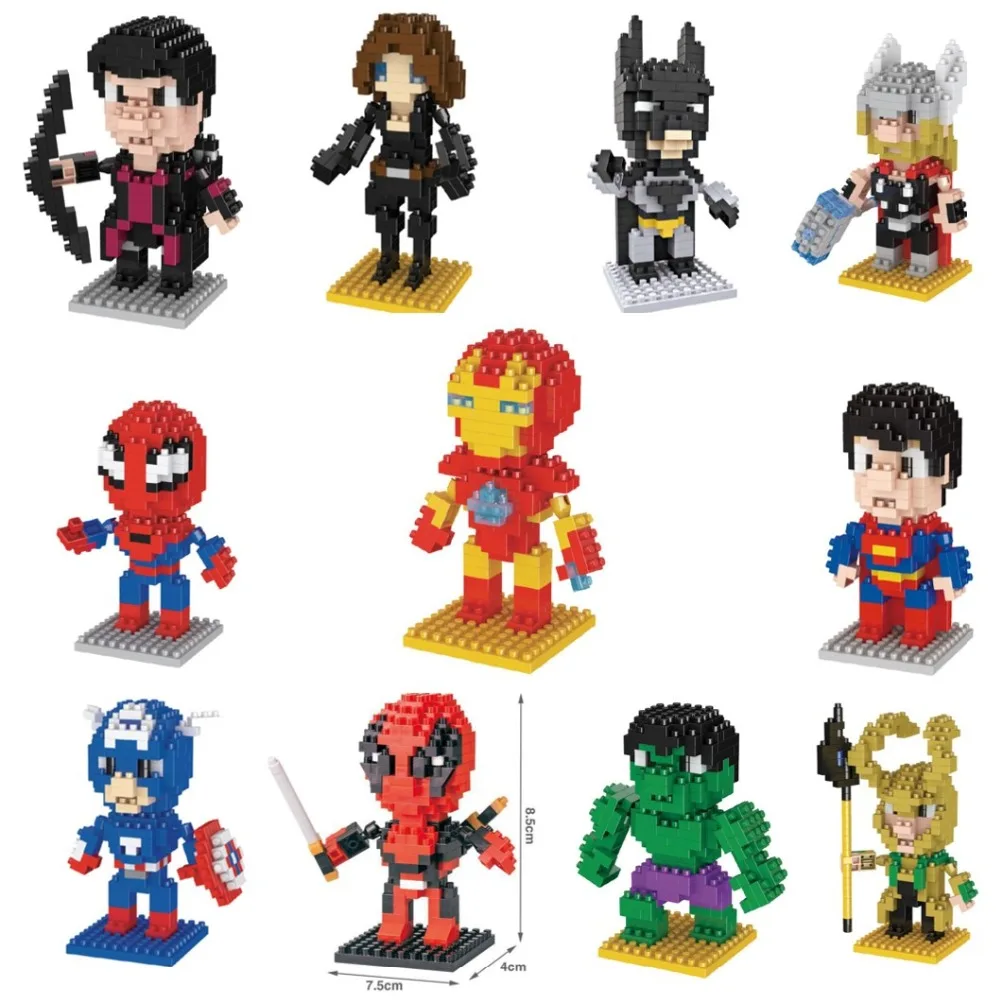 

DIY Legoed Marvel Super Hero Hulk Ironman Captain Model Building Blocks Educational Model Bricks Compatible Legod Toys Gifts