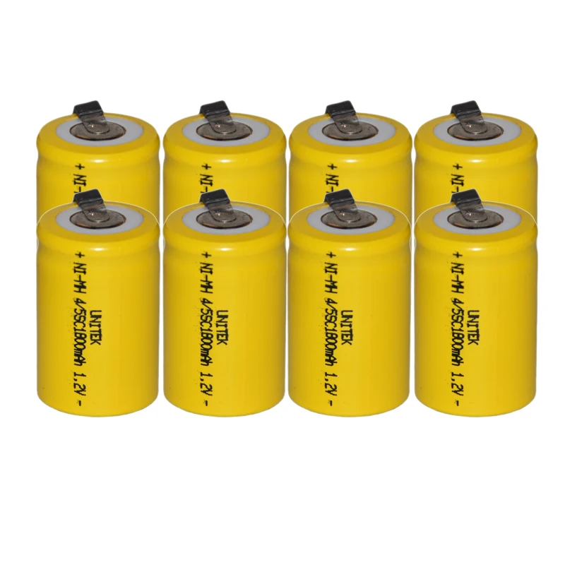 8PCS Sub C 4/5SC 1.2V rechargeable battery 1800mah ni mh nimh cell with